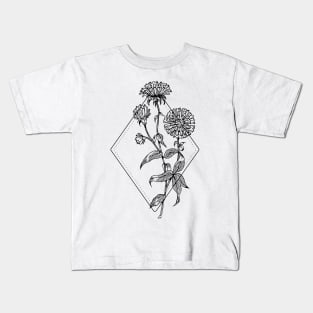 September Birth Flower Aster Kids T-Shirt